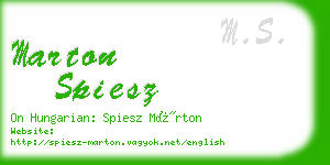 marton spiesz business card